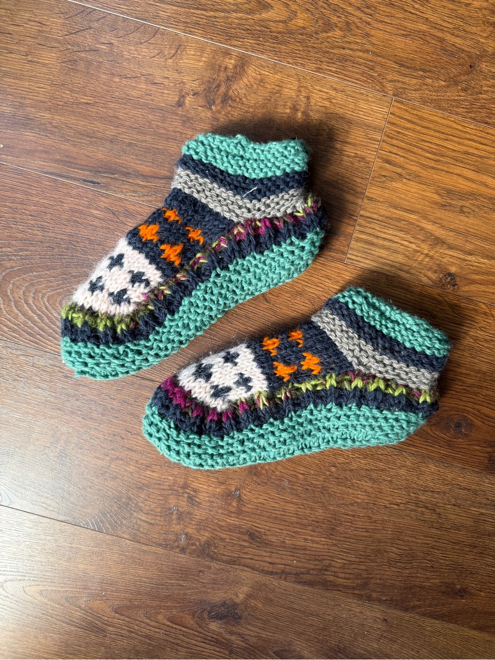Colorful Knit Slipper Booties, made in Nepal